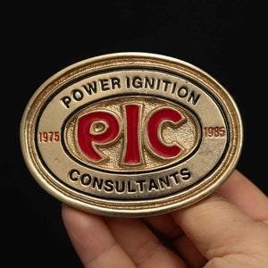 Vintage 1975-1985 Power Ignition Consultants (PIC) Oval Belt Buckle