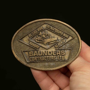Vintage Brass Saunders Contractors Ltd Belt Buckle