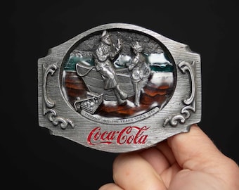 Vintage Coca-Cola Fisherman Belt Buckle