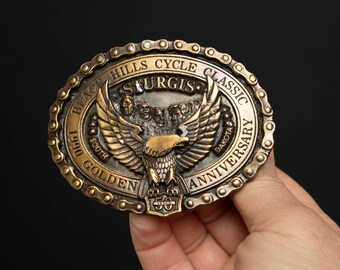 Vintage 1990 Sturgis Black Hills Cycle Classic Belt Buckle