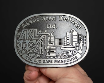 Vintage Brass Advertising Belt Buckle - Kellogg Ltd & Imperial Oil Ltd