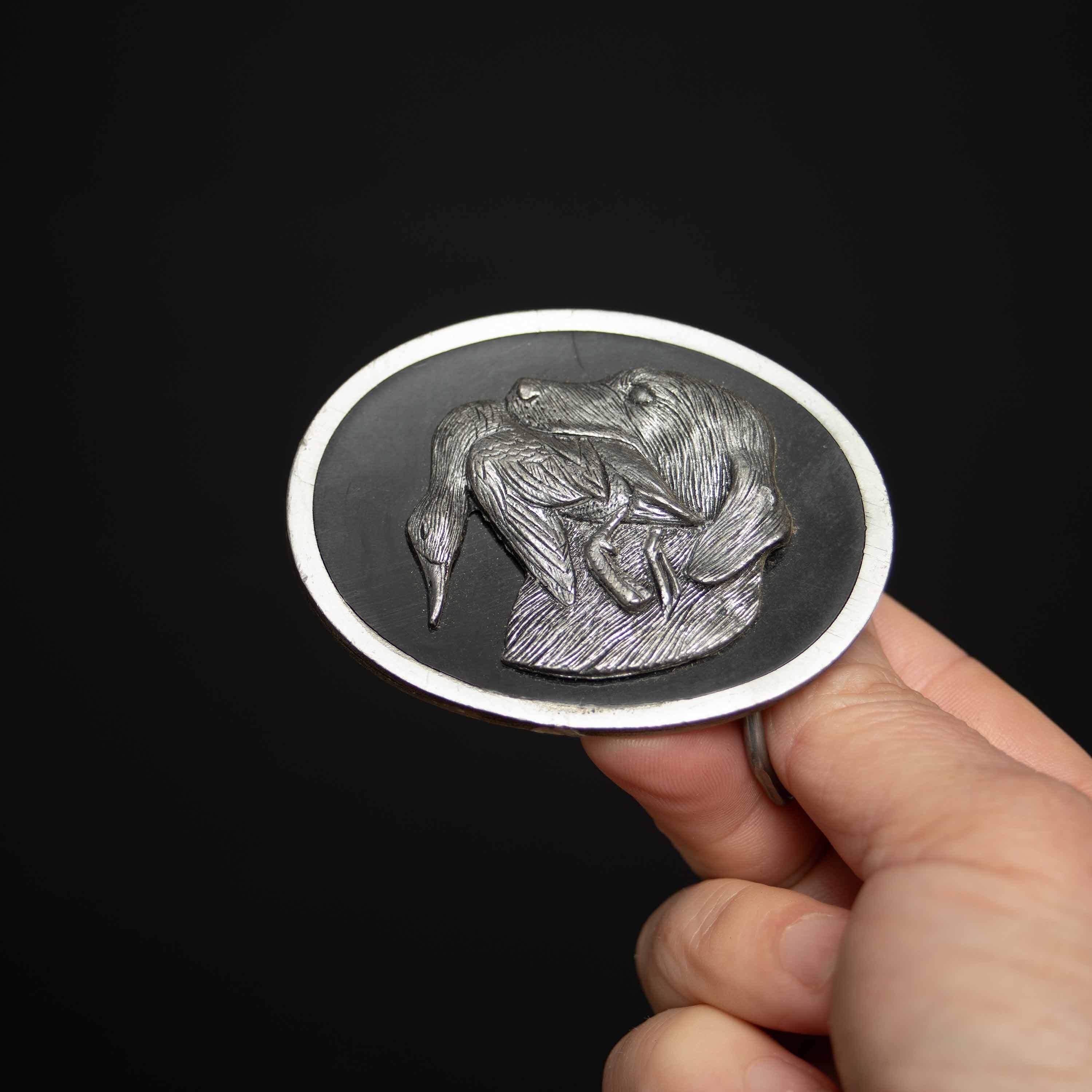 Small Oval Bird Dog Belt Buckle Etsy UK