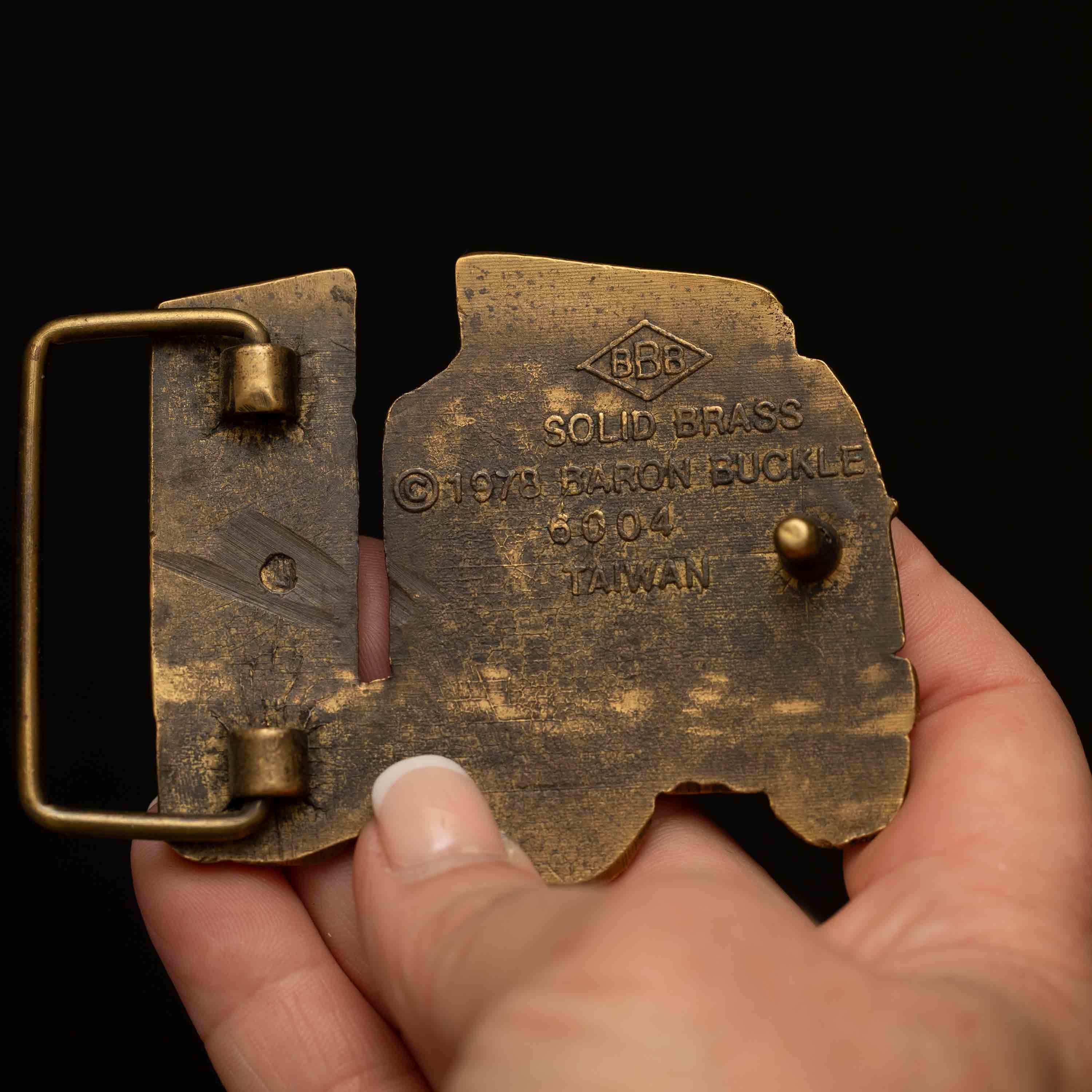 Vintage Solid Brass Cabover Semi Truck Belt Buckle - 1978 Vintage Solid Brass Cabover Semi Truck Belt Buckle - 1978