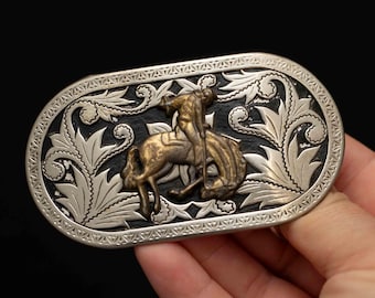 Fibbia Horse , Western , Piuma Indiana E Fibbia Cintura Ferro Di Cavallo - Foto 2