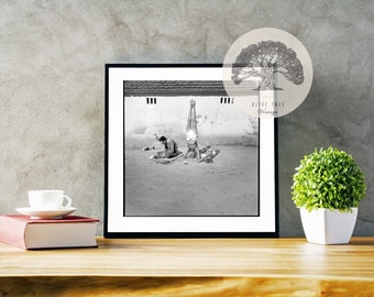 Vintage India Print: Typewriter, Yogi Headstand, Black White (Digital  Download)