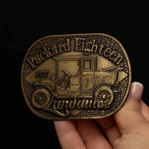 Vintage Brass Packard 18 Landaulet 1911 Belt Buckle
