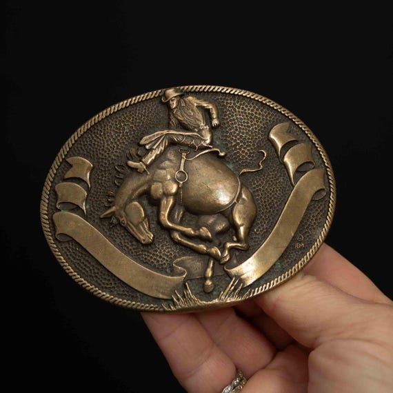 Solid Brass Belt Award Design Medals Belt Buckles Cowboy Rodeo