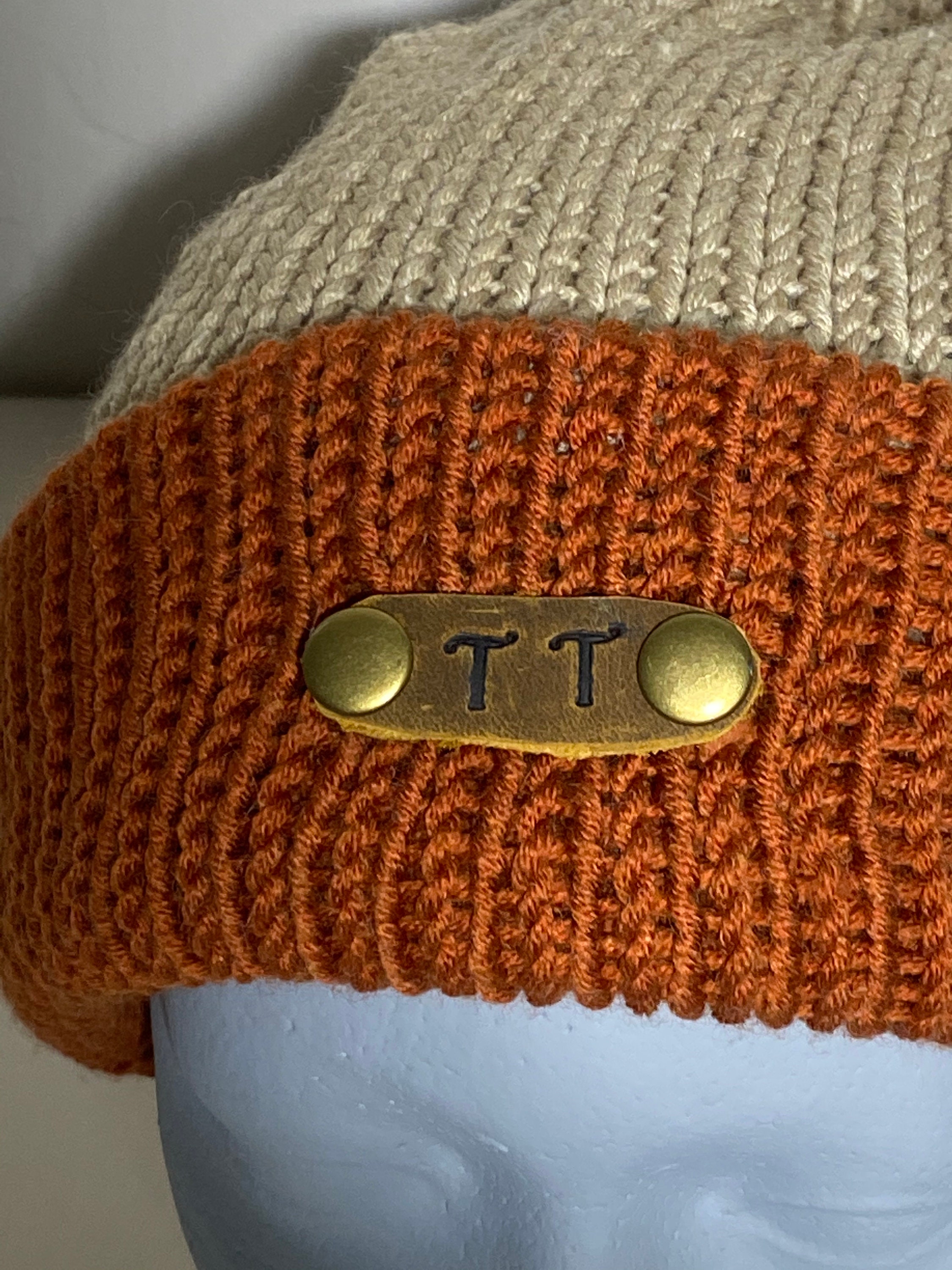 Two Toned Rust and Tan Knitted Beanie. Thick Double Layered. - Etsy