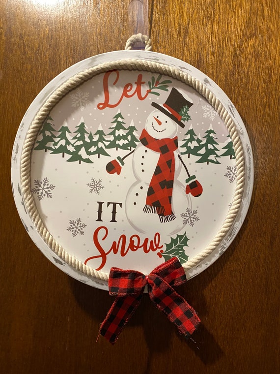 Christmas wreath sign, Christmas wreath, Christmas decor, Snowman wreath sign, Snowman wreath, Snowman decor, Let it snow sign, Holiday gift