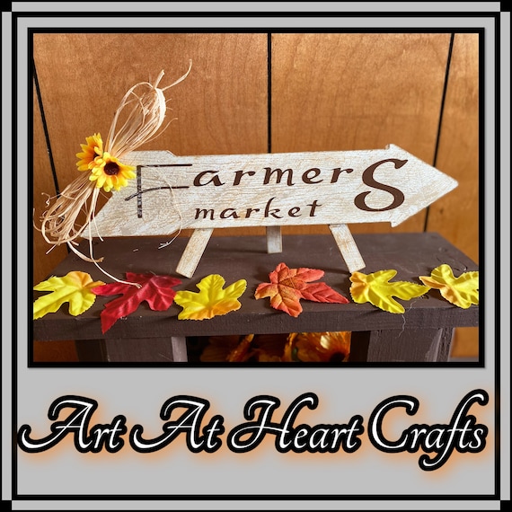 Farmers Market sign, Fall decor, Wood centerpiece, Autumn design, Autumn decor, Wooden decor, Rustic, Farmhouse, Harvest