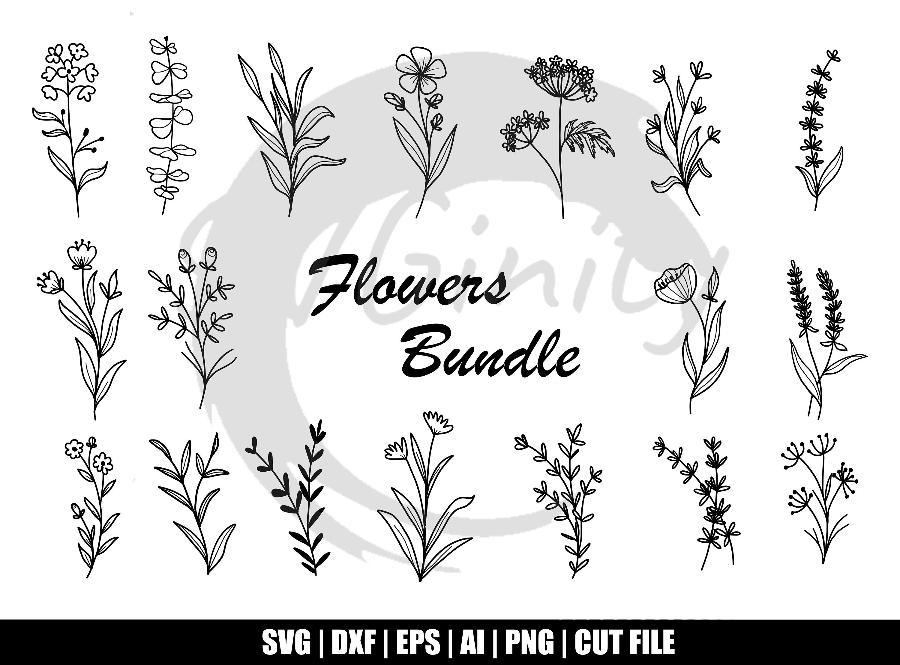 Flowers SVG File for Cricut Flowers SVG Bundle Laser Cut Etsy