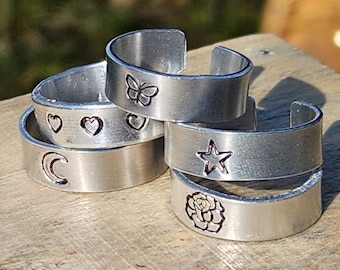 Customizable Adjustable Metal Stamp Rings