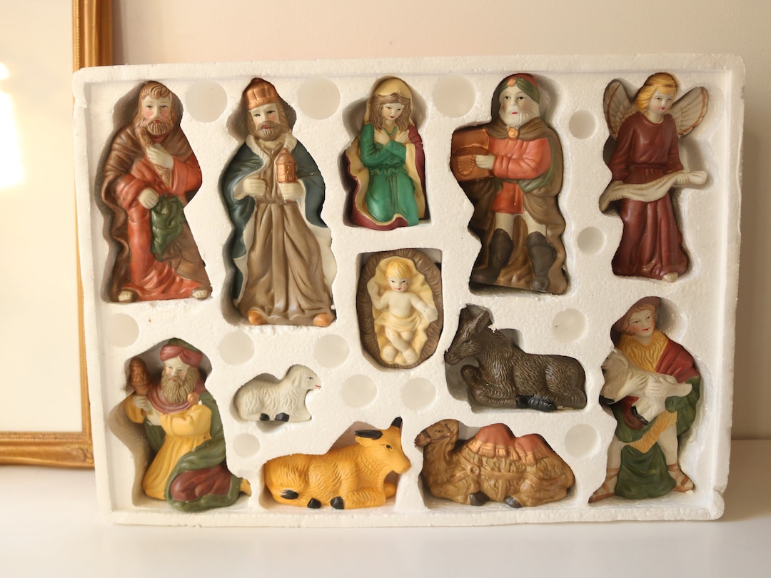 Vintage Large Porcelain Nativity Set 12 Pcs Costco Etsy
