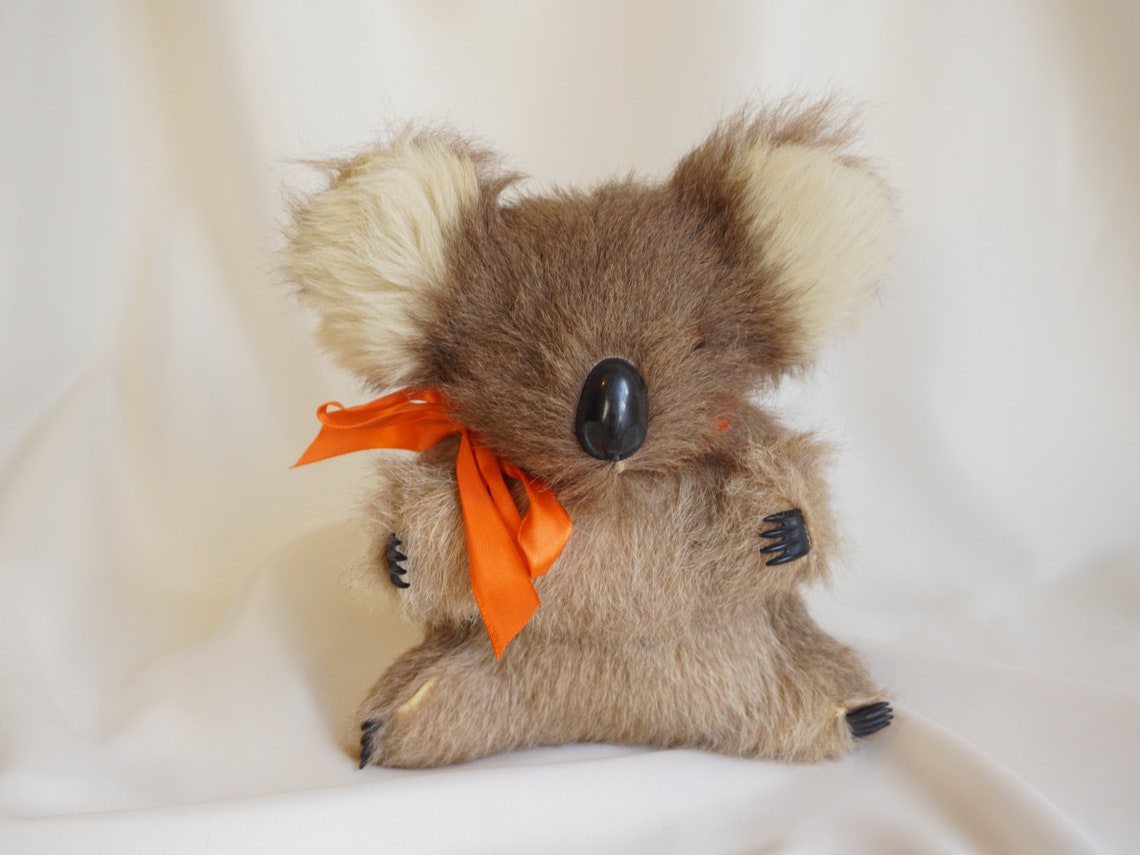 Vintage Kangaroo Fur Koala Bear Large Koala Bear Made in Etsy