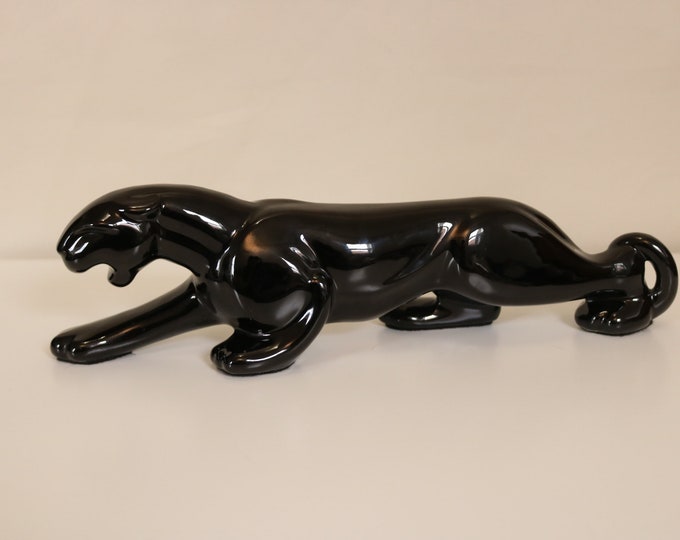 Vintage Panther Statue Black Cat, Jaguar, Haeger Style, 1980s Etsy