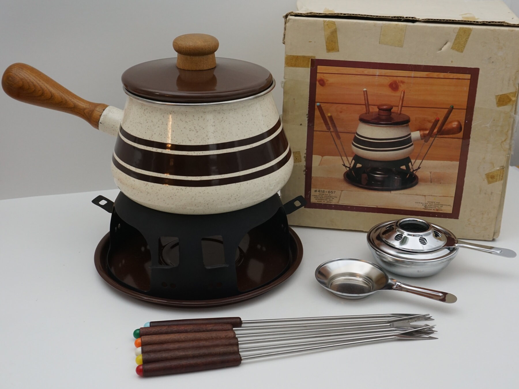 Vintage Mid Century Fondue Set With Original Box 70s Fondue Etsy
