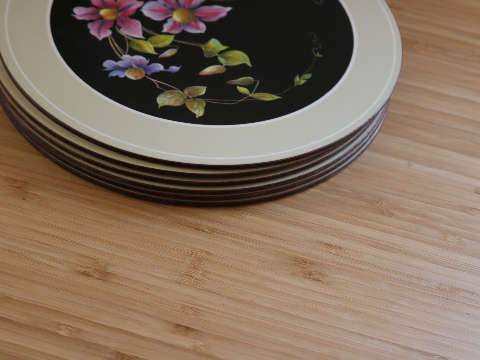 Vintage pimpernel floral round placemats Etsy