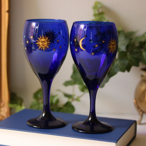 Vintage Libbey Celestial Wine Glasses RARE Etsy