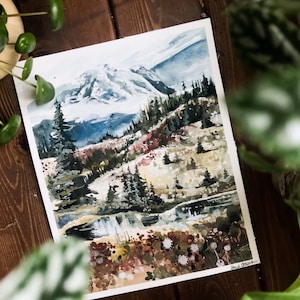Fall Meadow Mt. Rainier 8x10 and 11x14 print