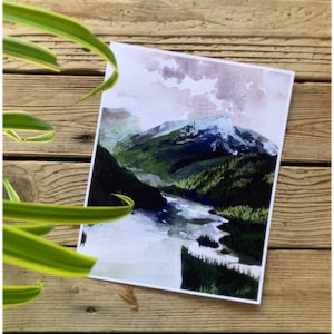 Lake Diablo North Cascades gouache print