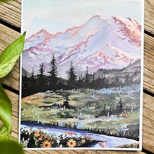 Art Print of Glowing Mount Rainier image 1