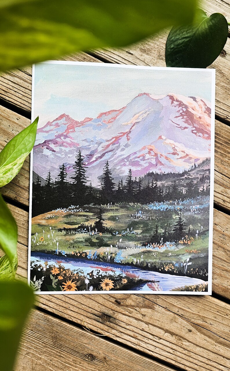 Art Print of Glowing Mount Rainier image 1