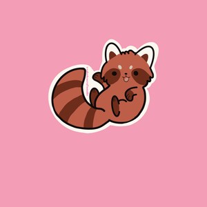 Linda pegatina de panda rojo