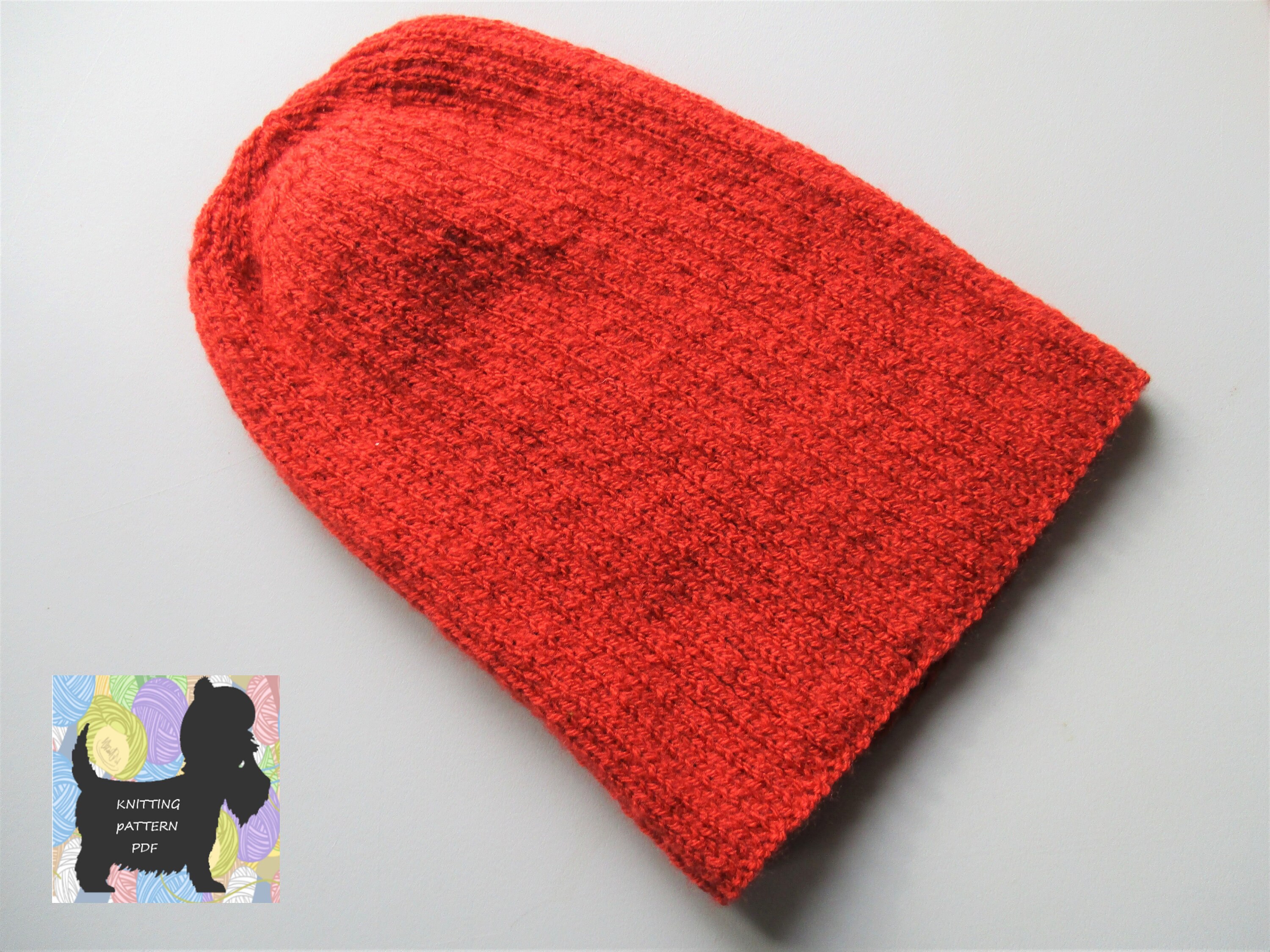 Slouchy Beanie Hat KNITTING PATTERN Pdf Adult Childrens Easy Knit ...