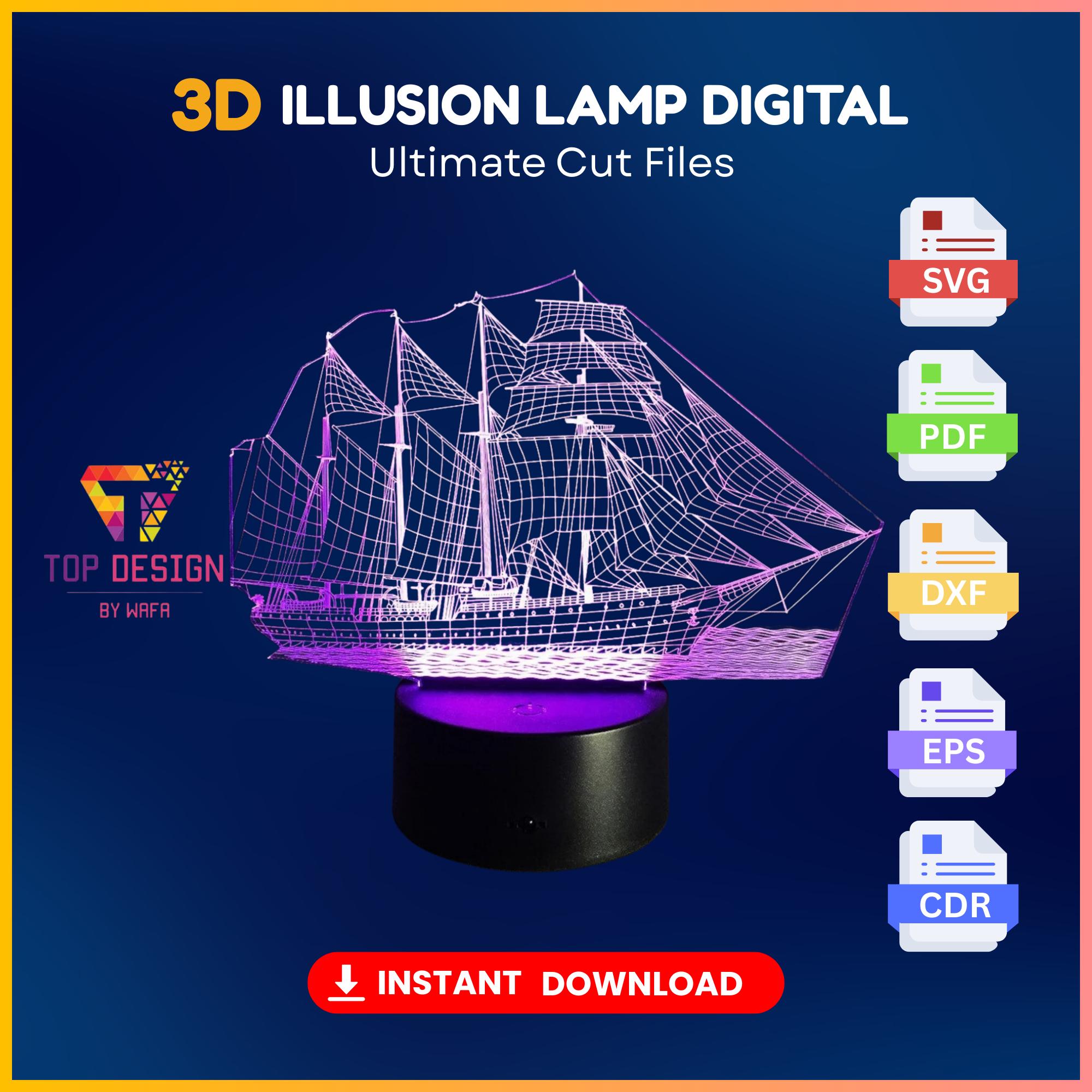 3Dイリュージョンランプデジタル | 3Dアクリルランプファイル、3D 