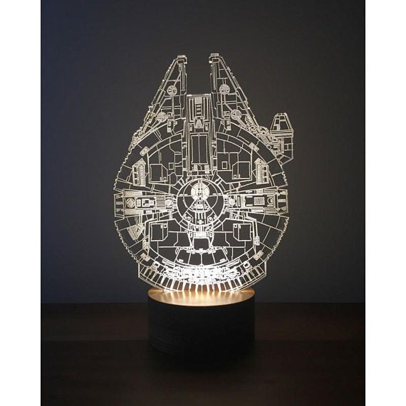 Star Wars Millennium Falcon 3D Illusion Lamp Digital | 3D Acrylic