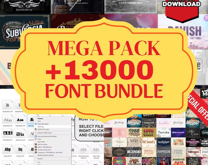 Mega Font Bundle | Canva Fonts | Calligraphy Fonts | Handwritten Fonts ...