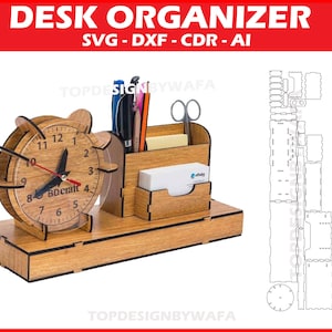 Laser cut Desktop organizer svg file Glowforge organizer svg Organizer storage svg Organizer vector laser cut template Organizer dxf file