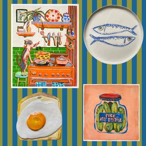Whimsical Dinner Time Dog Art Print - Chef Kiss Wall Decor image 9