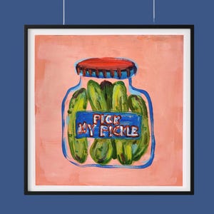 Pick my Pickle Food Print - Glas Gurken Wandkunst