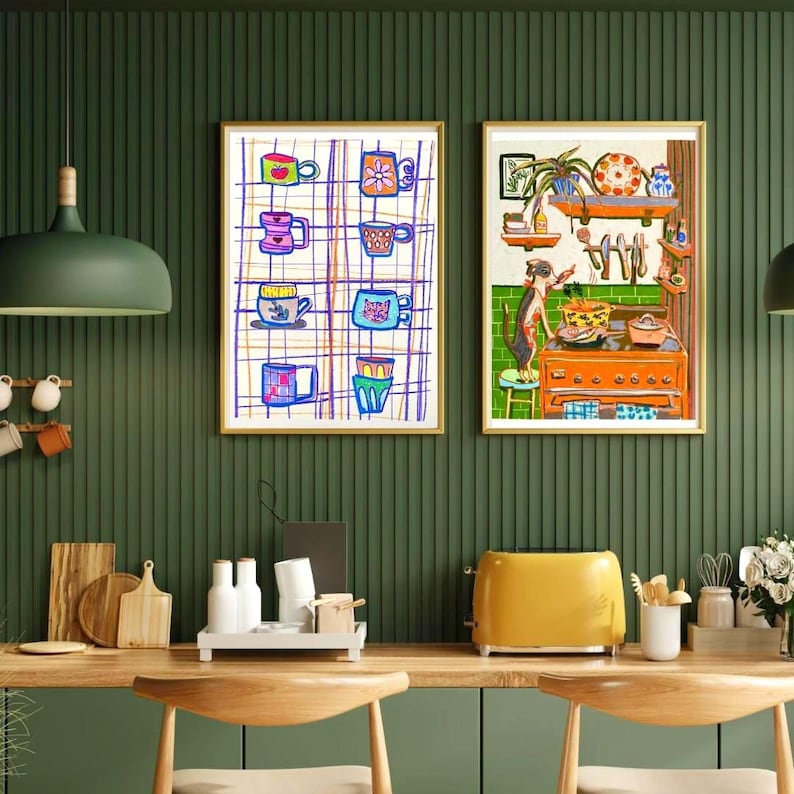 Whimsical Dinner Time Dog Art Print - Chef Kiss Wall Decor image 6