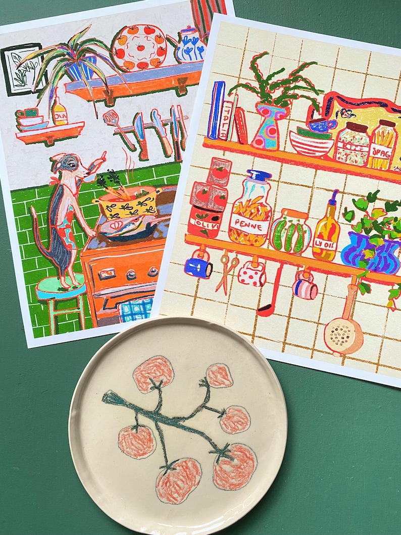 Whimsical Dinner Time Dog Art Print - Chef Kiss Wall Decor image 7