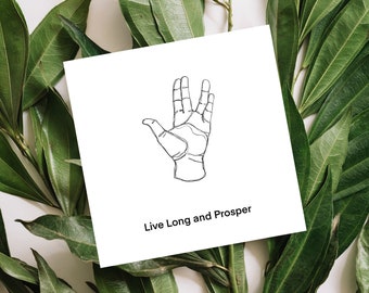 Live Long and Prosper Hand Gesture High Quality Greetings Card (Blank Inside)