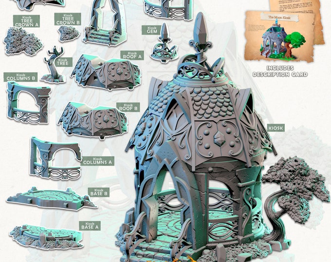 Elven City-Moon Kiosk-Cast and Play -Terrain Exteriors
