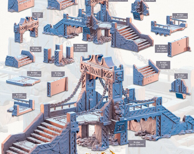 Dwarven City -Bridge -Cast and Play -Terrain Exteriors