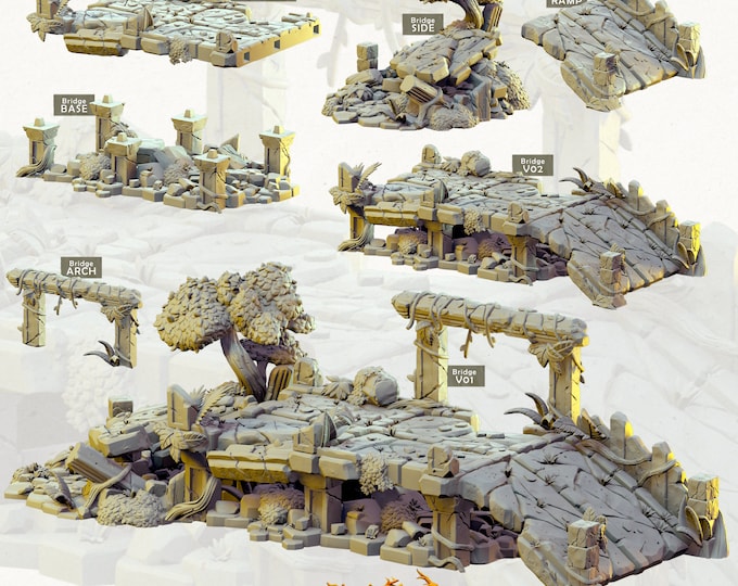 Ancient Ruins -Bridge -Cast and Play -Terrain Exteriors