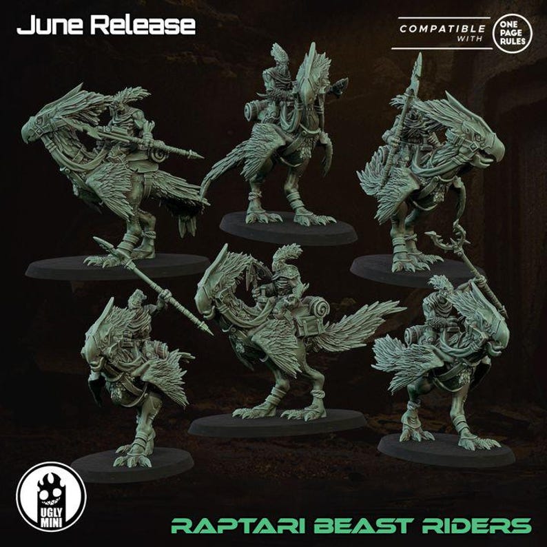 Raptari Rider Raptari Army Faction 1 -ugly Miniatures - Etsy