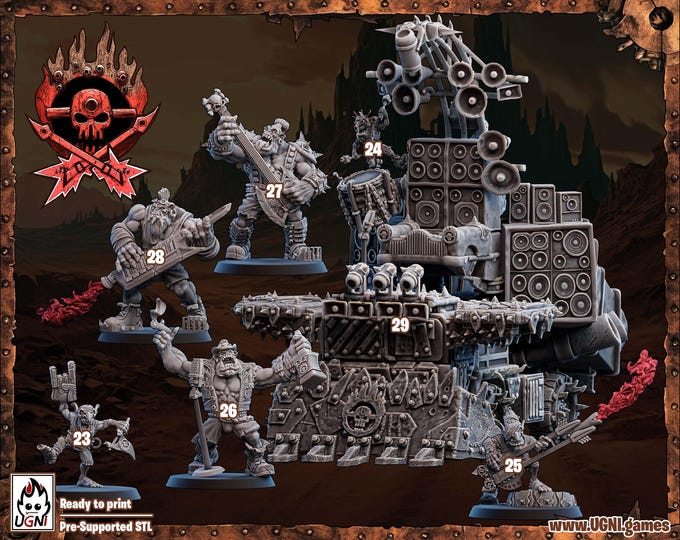 BruteOrc Rock Band WarWagon Support Staff -Ugni