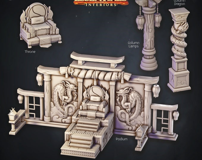 Oriental Temple -Podium and Column -cast and Play Interiors
