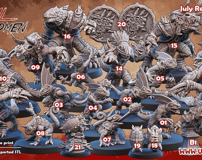 Primal Lizardmen TT Football Full Team -Ugni