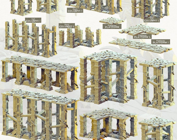 Ancient Ruins -Modular Platforms -Cast and Play -Terrain Exteriors