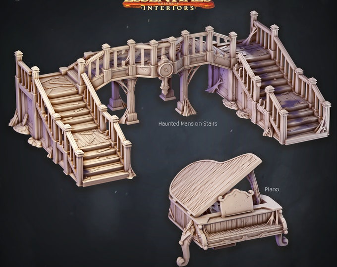 Haunted Mansion -Stairs and Piano- Cast and Play Interiors