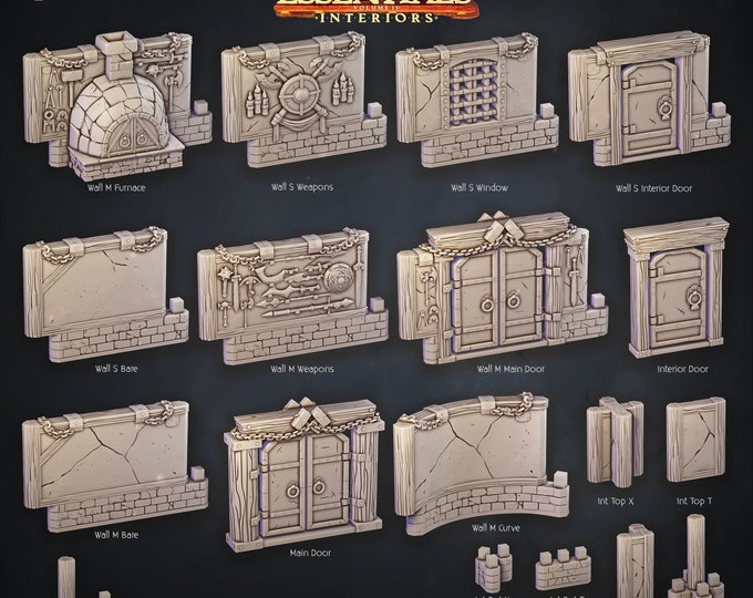Blacksmith Shop Walls and Doors- Cast and Play Interiors