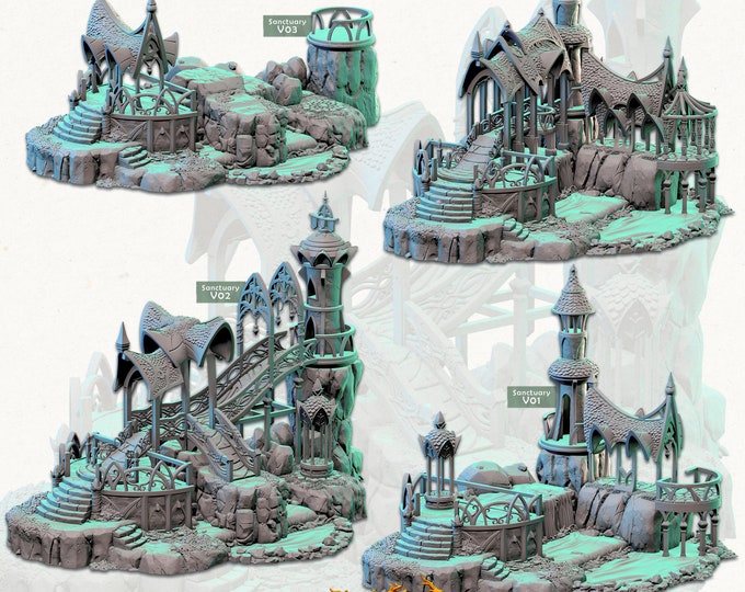 Elven City-Modular Sanctuary -Cast and Play -Terrain Exteriors