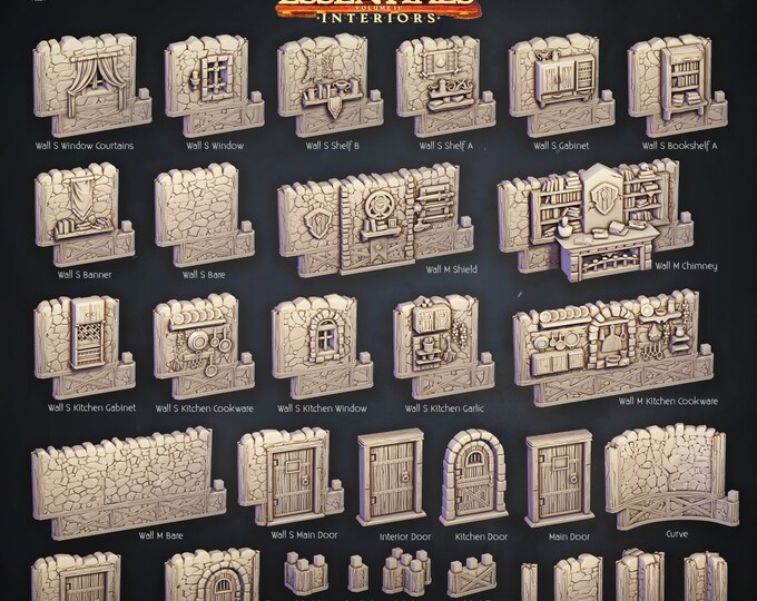 House Set Walls and Doors -Cast and Play Interiors