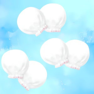 New Cotton Stuff Baby Mittens 3-Pack (White with Pink, 0-3 Months, 100% Cotton)